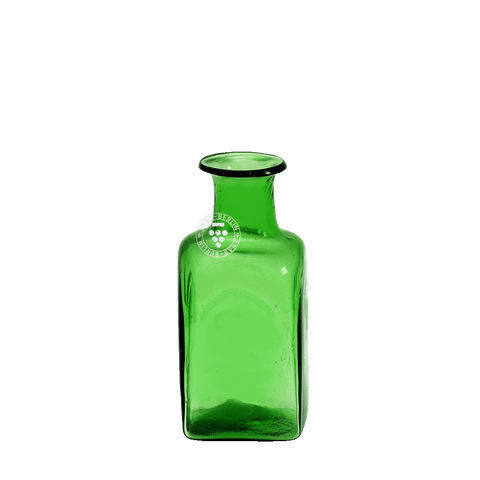 Kleine grüne Vierkantflasche